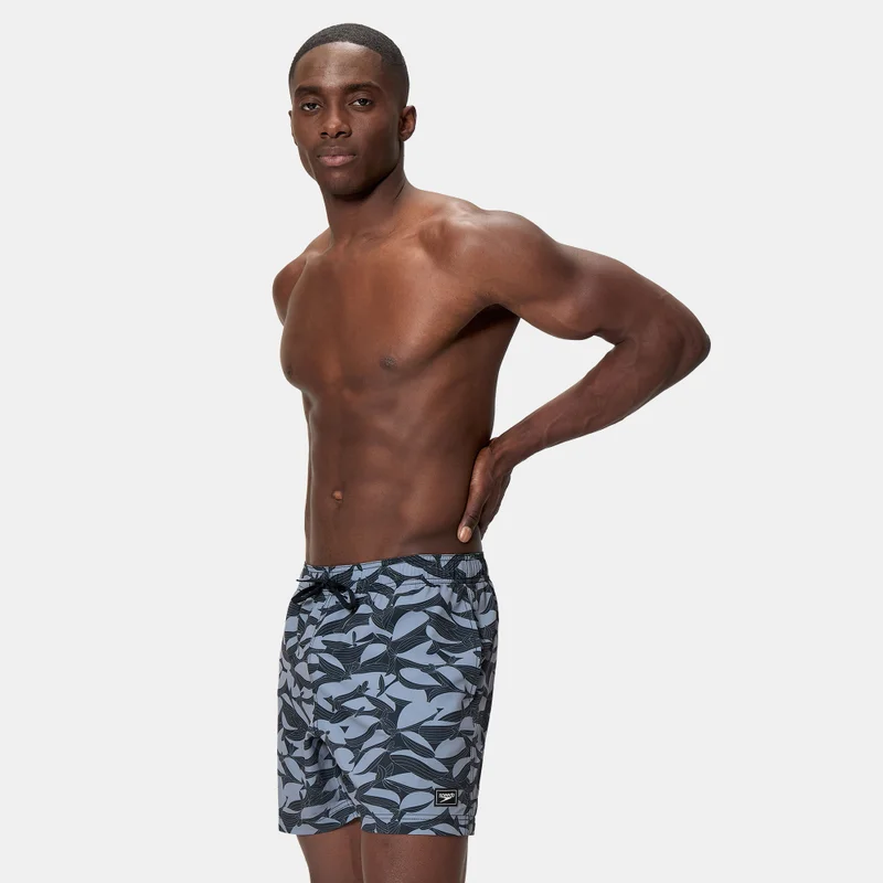 speedo Black Men's Print Redondo Edge Volley Swimming Trunks for Men | Best Price UAE
